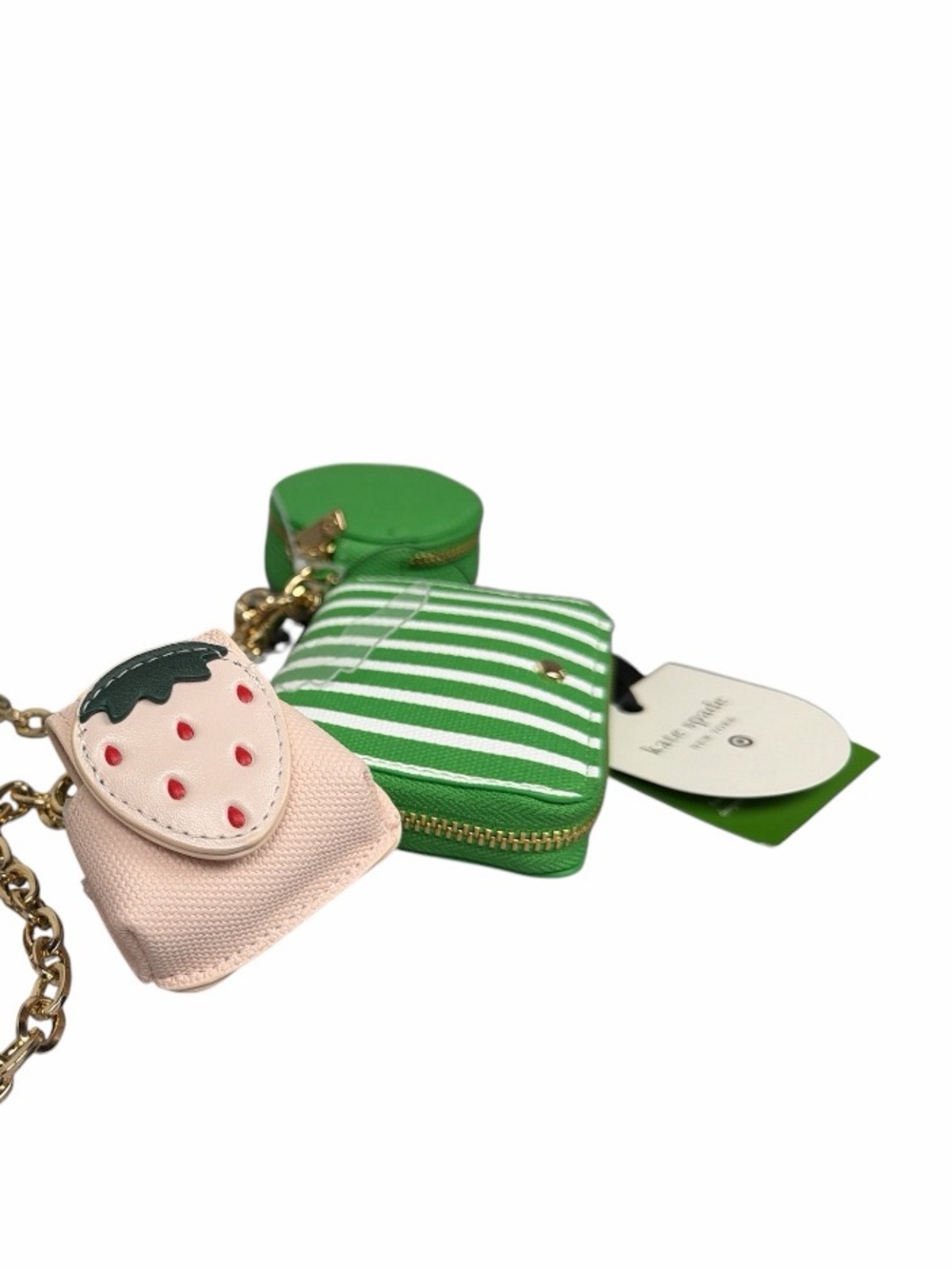 Kate Spade x Target Green Stripe Mini Crossbody Wallet Pouch Set NWT - Picture 4 of 8